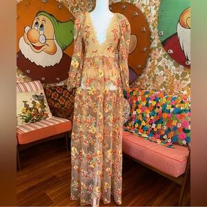 NEW XS Love & Lemons Lace Maxi Dress